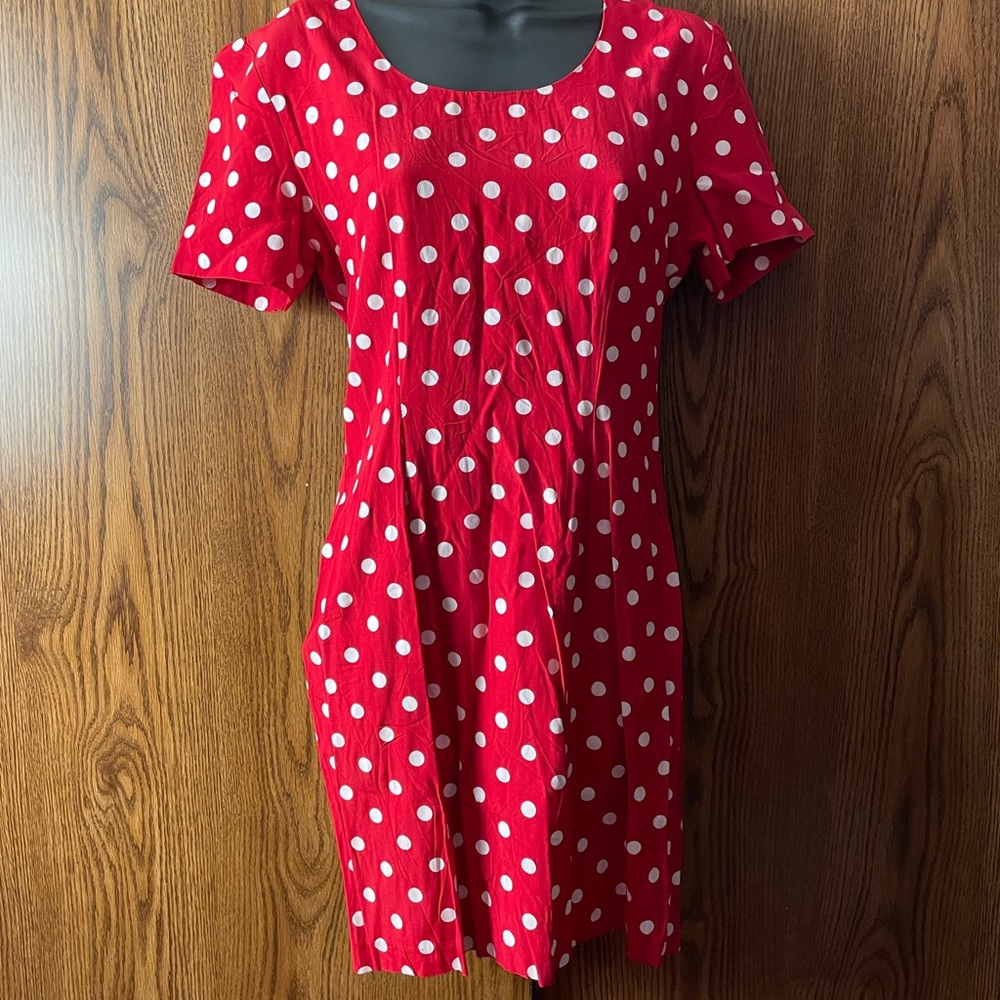 Vintage Red Polka Dot Wiggle Mini Dress
